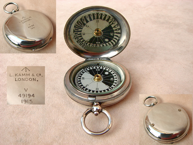 1917Dennison WW1 Army Officers hunter cased pocket compass
